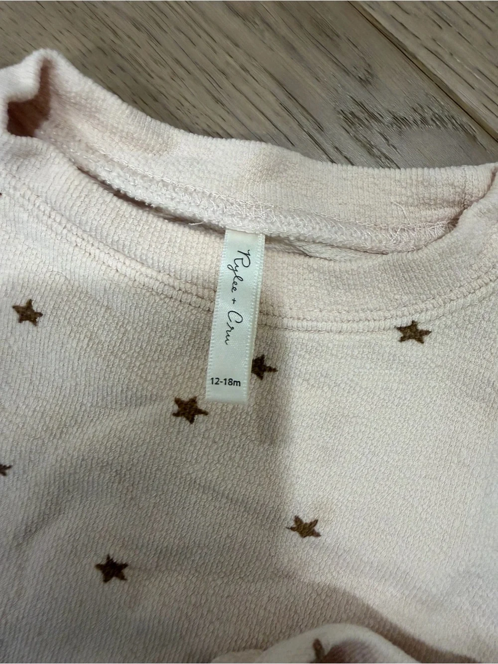 Rylee + Cru Spongey Knit Set- Shell Stars Pink